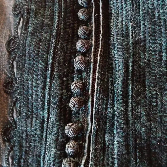 Soft Surroundings Anandi Teal Tencel Jacket/Top with Chenile Accents. Bohemian. - Picture 12 of 12